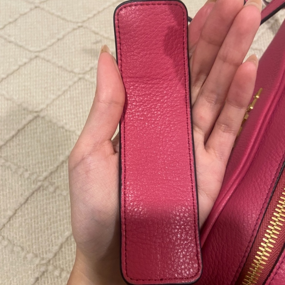 Prada Vitello Phenix Leather Peonia Pink Shoulder Camera Bag 1BH103 - Picture 15 of 15